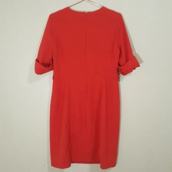 DRESS BARN | Blood Orange Belted Exposed Zipper Dress Size 8 - Picture 2 of 4